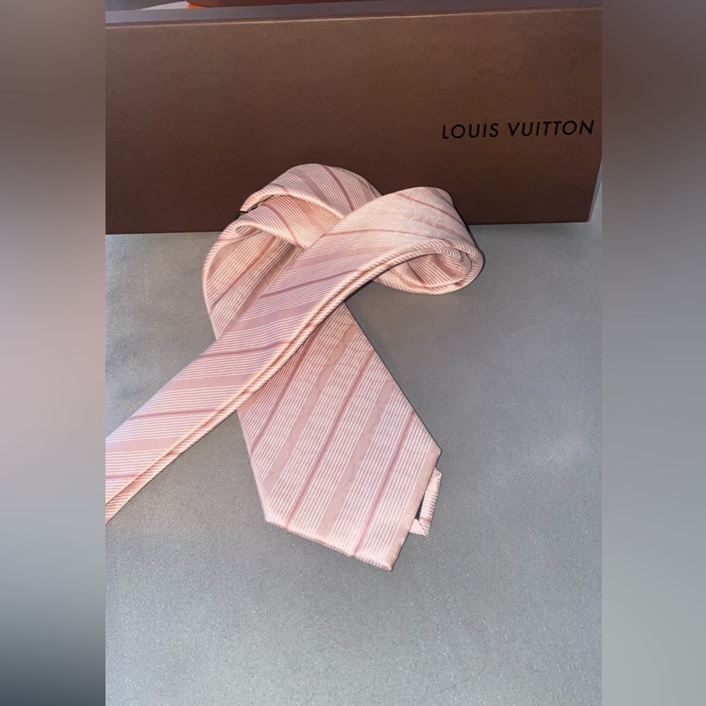 Louis Vuitton Light Pink Striped Tie and Blue Tie in Box Pre loved condition - Picture 4 of 14